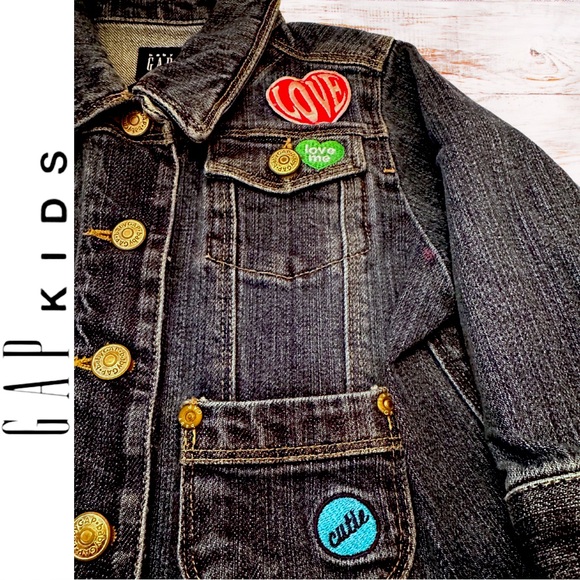 Baby Gap Toddler Dark Denim Patchwork Jacket with Pockets / Size 18-24 mo - Picture 5 of 9
